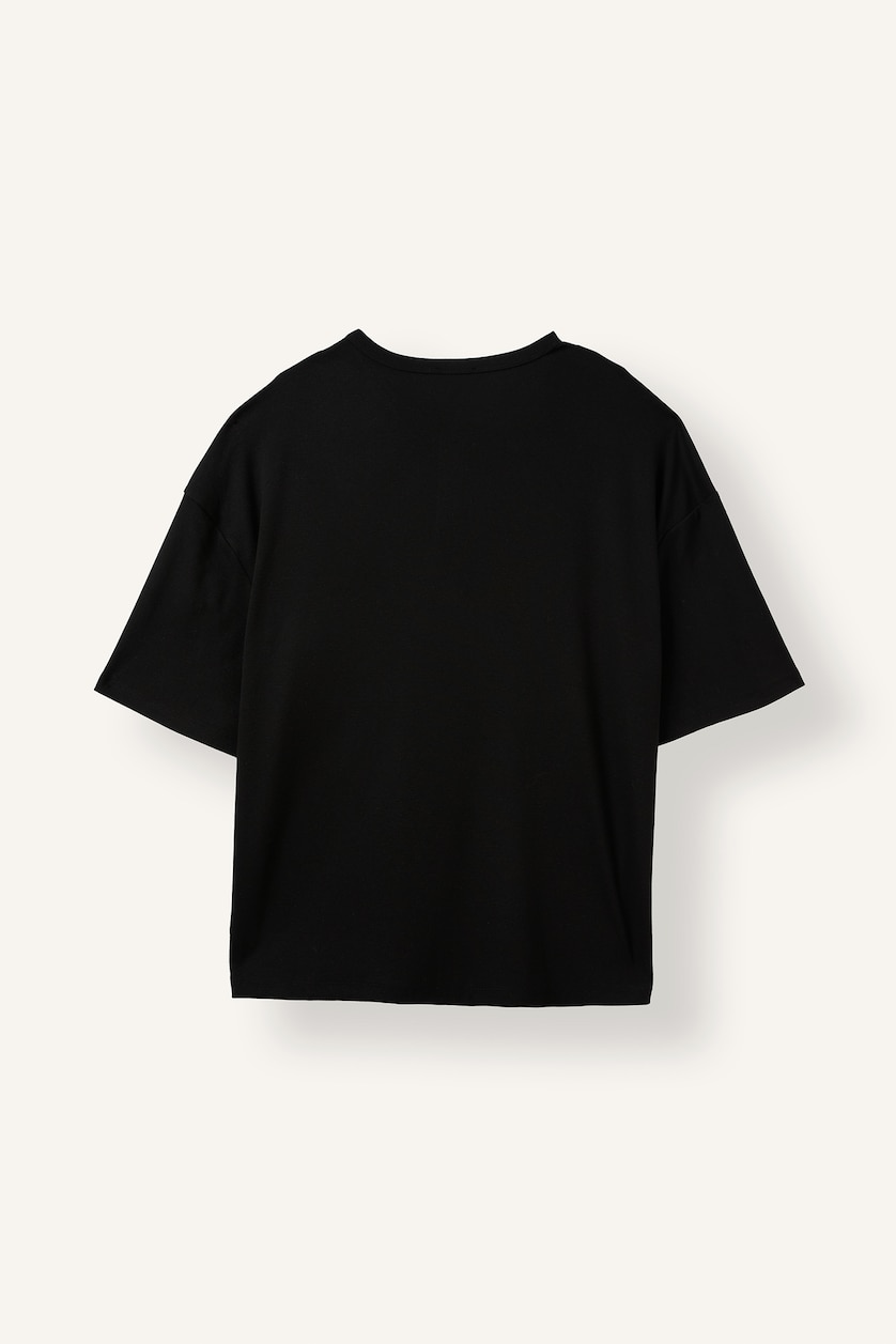 Men Black Boxy Fit Short Sleeve T-Shirt