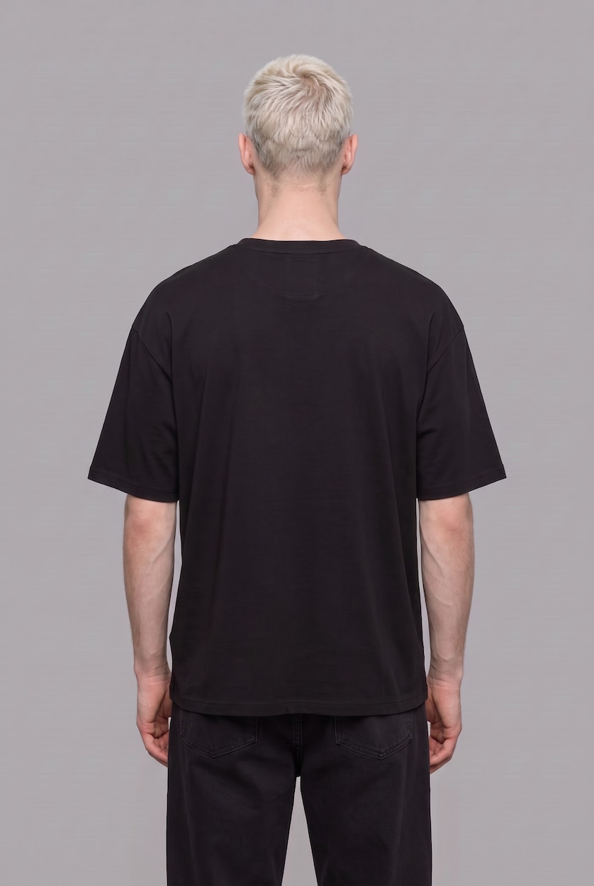 MAN Black Boxy Fit Short Sleeve T-Shirt