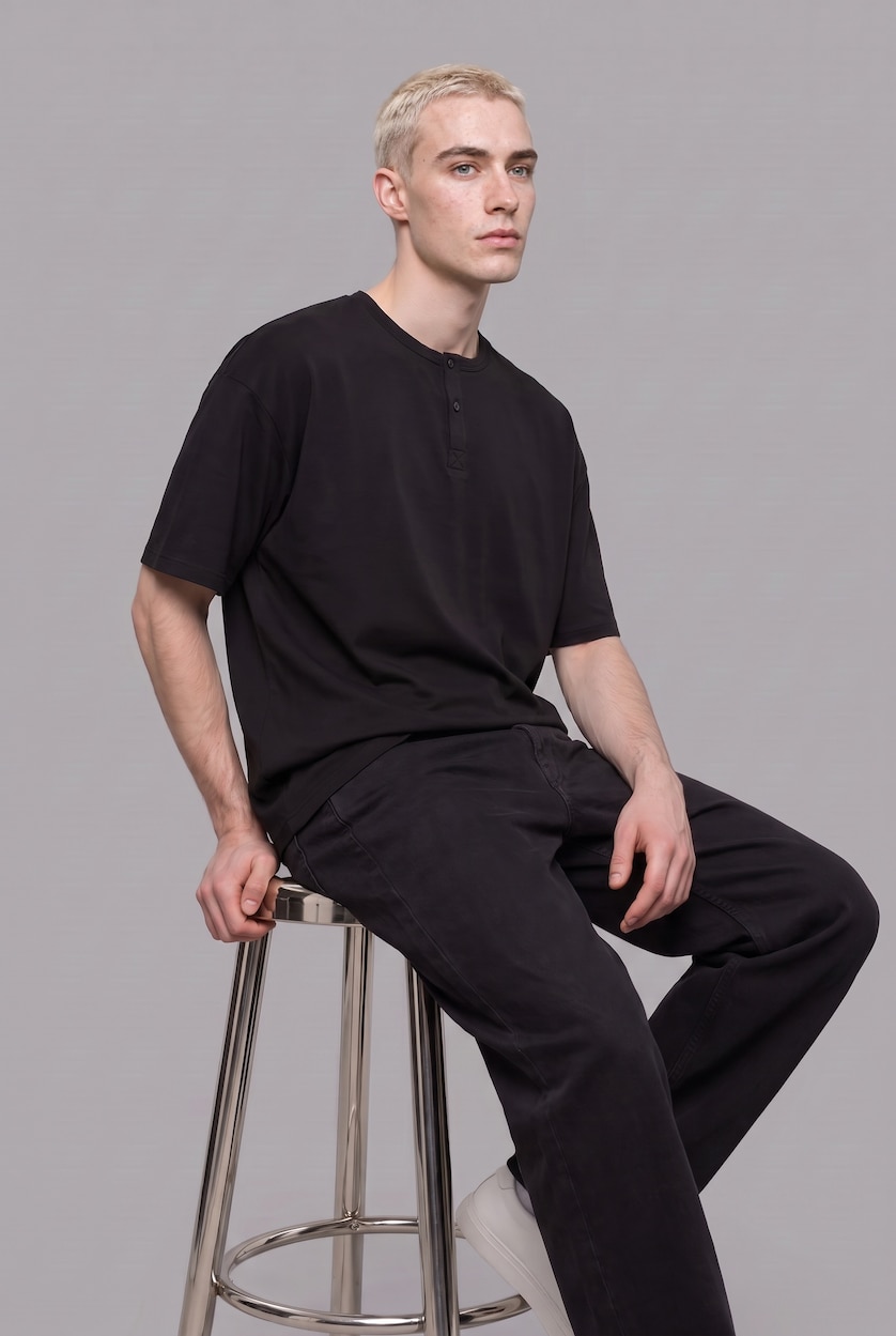 MAN Black Boxy Fit Short Sleeve T-Shirt