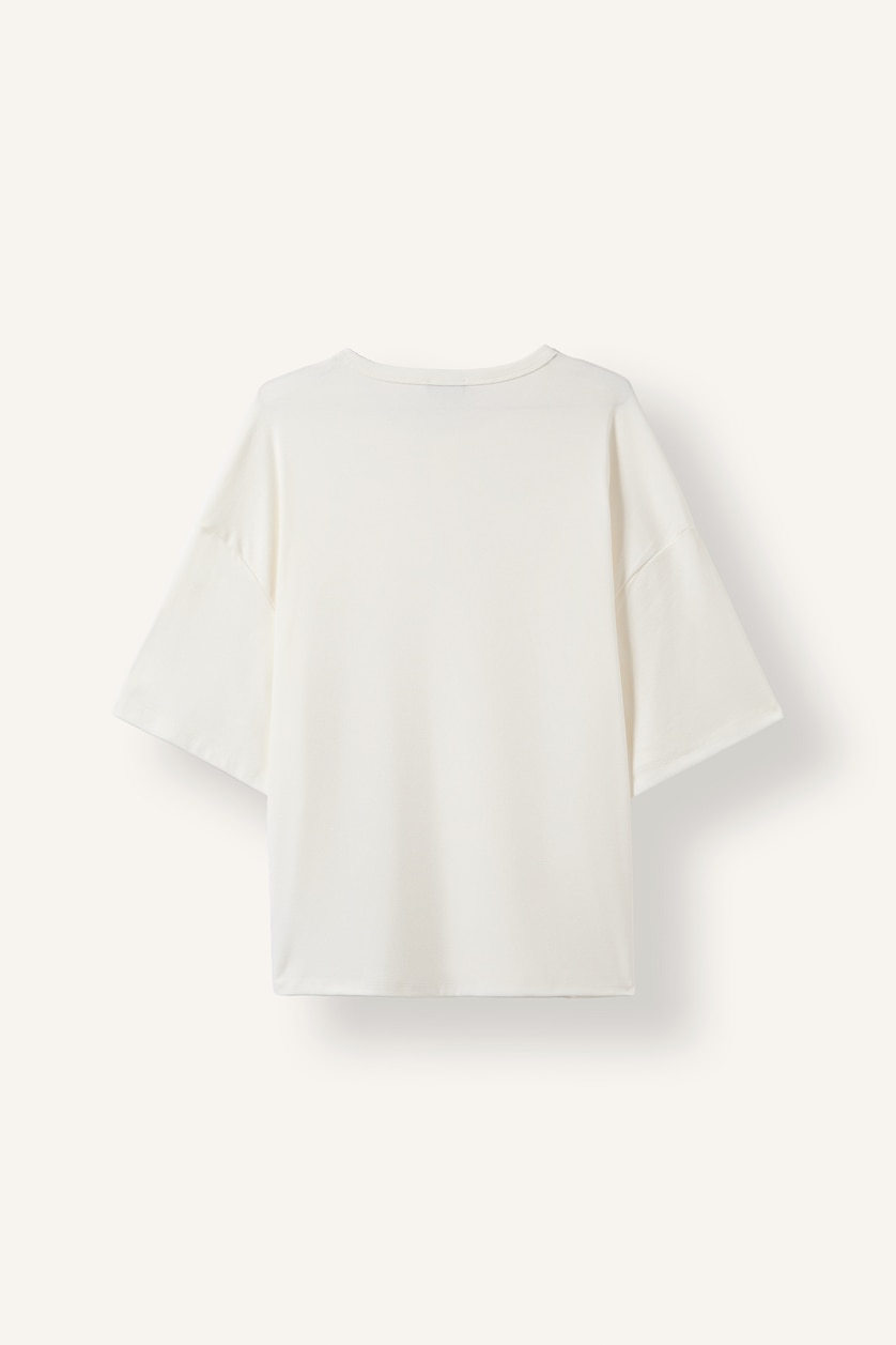 Men White Boxy Fit Short Sleeve T-Shirt