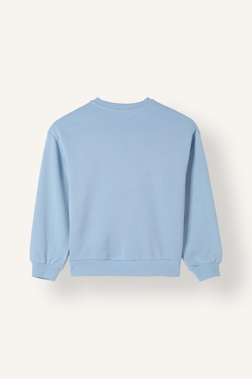GIRLS & TEENS Light Blue Girl Relaxed Fit Teddy Bear Print Crew Neck Sweatshirt