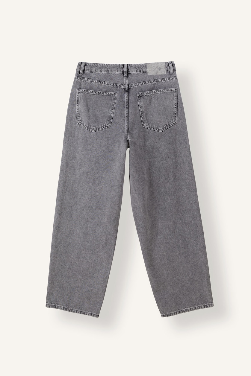 Erkek Açık Gri Super Baggy Jean Pantolon