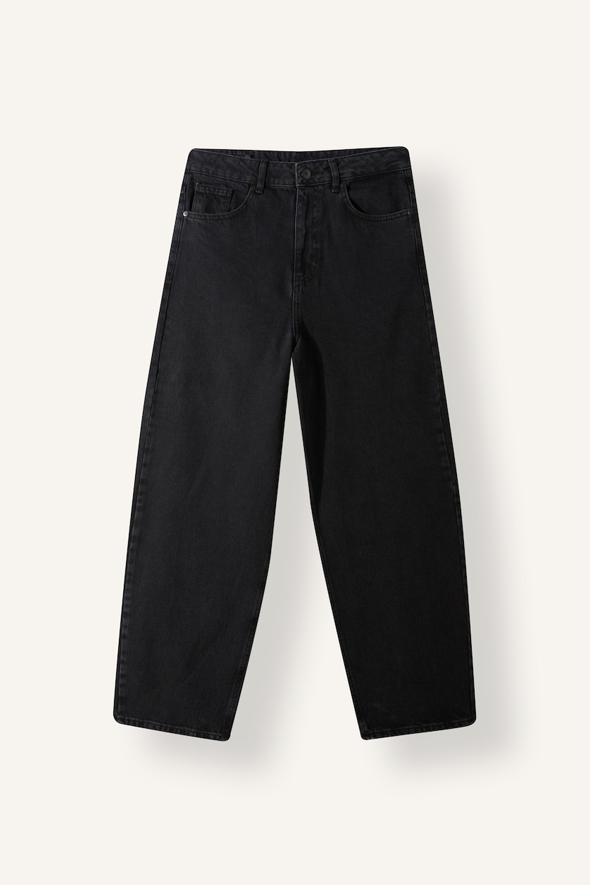 Erkek Siyah Super Baggy Jean Pantolon