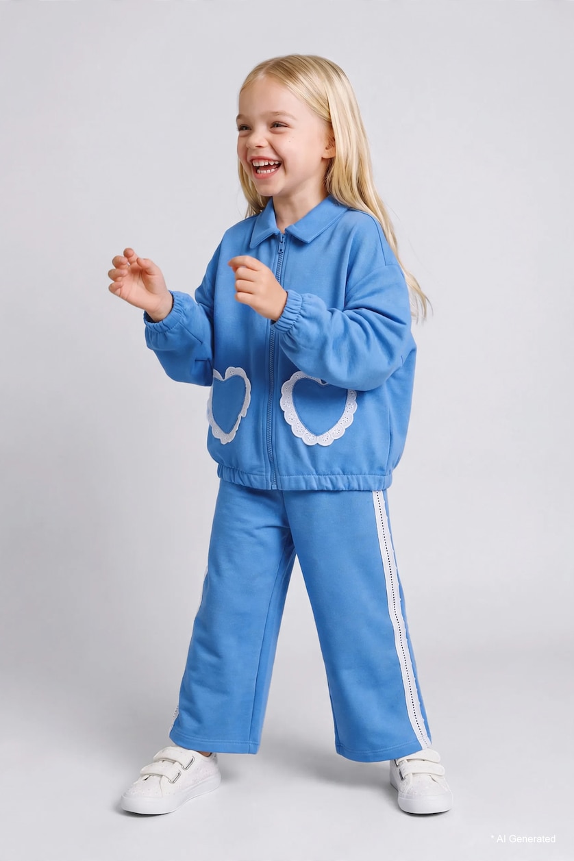 Baby Girls Light Royal Woman 2 piece Relax Fit Set