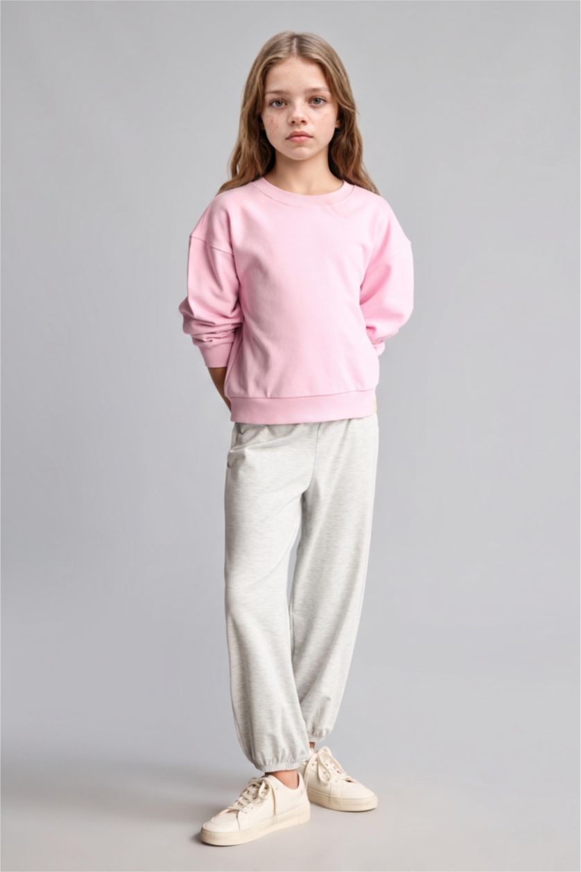 Girls & Teens Light Grey Melange بنطرون بناتي