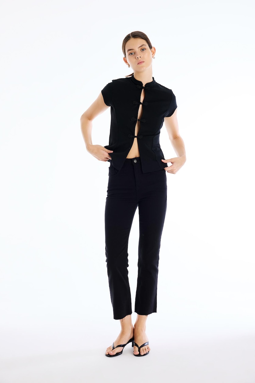 WOMAN Black Slim Fit Short Sleeve T-Shirt