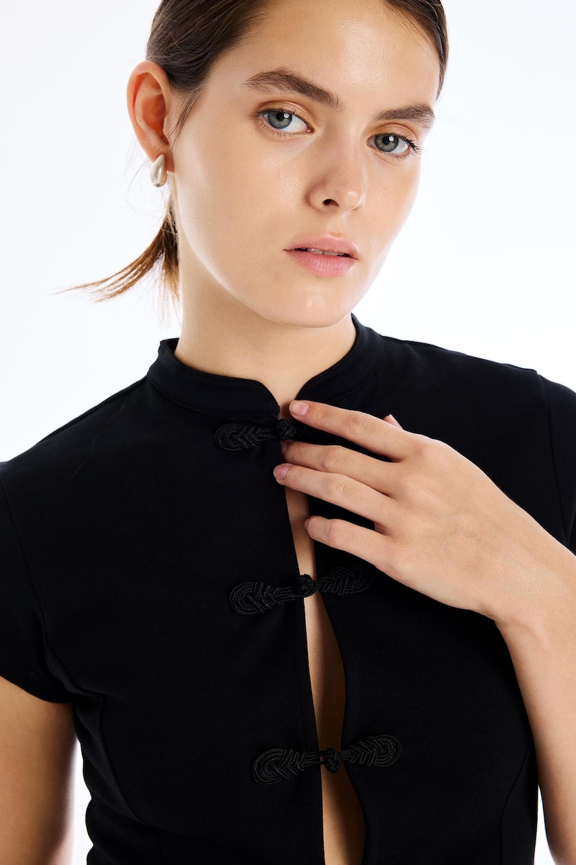WOMAN Black Slim Fit Short Sleeve T-Shirt