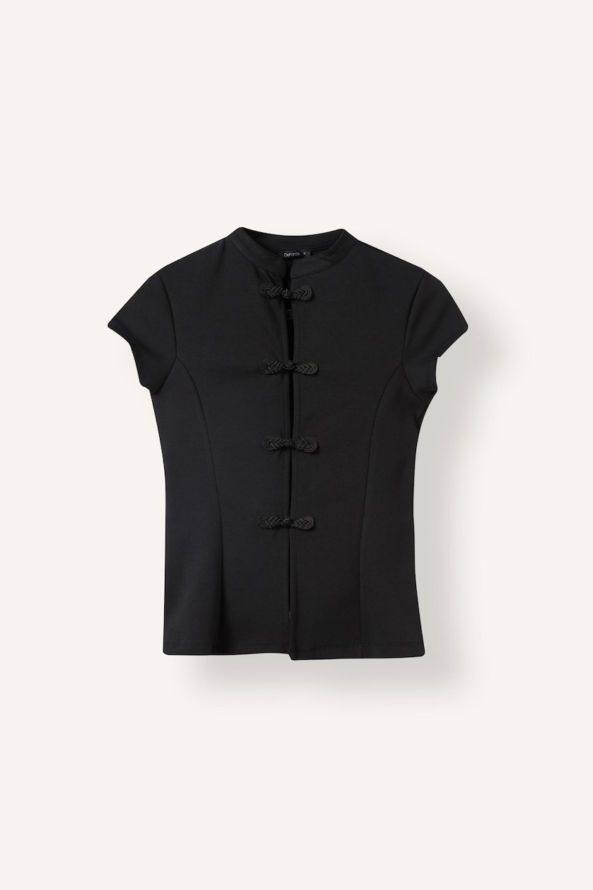 WOMAN Black Slim Fit Short Sleeve T-Shirt