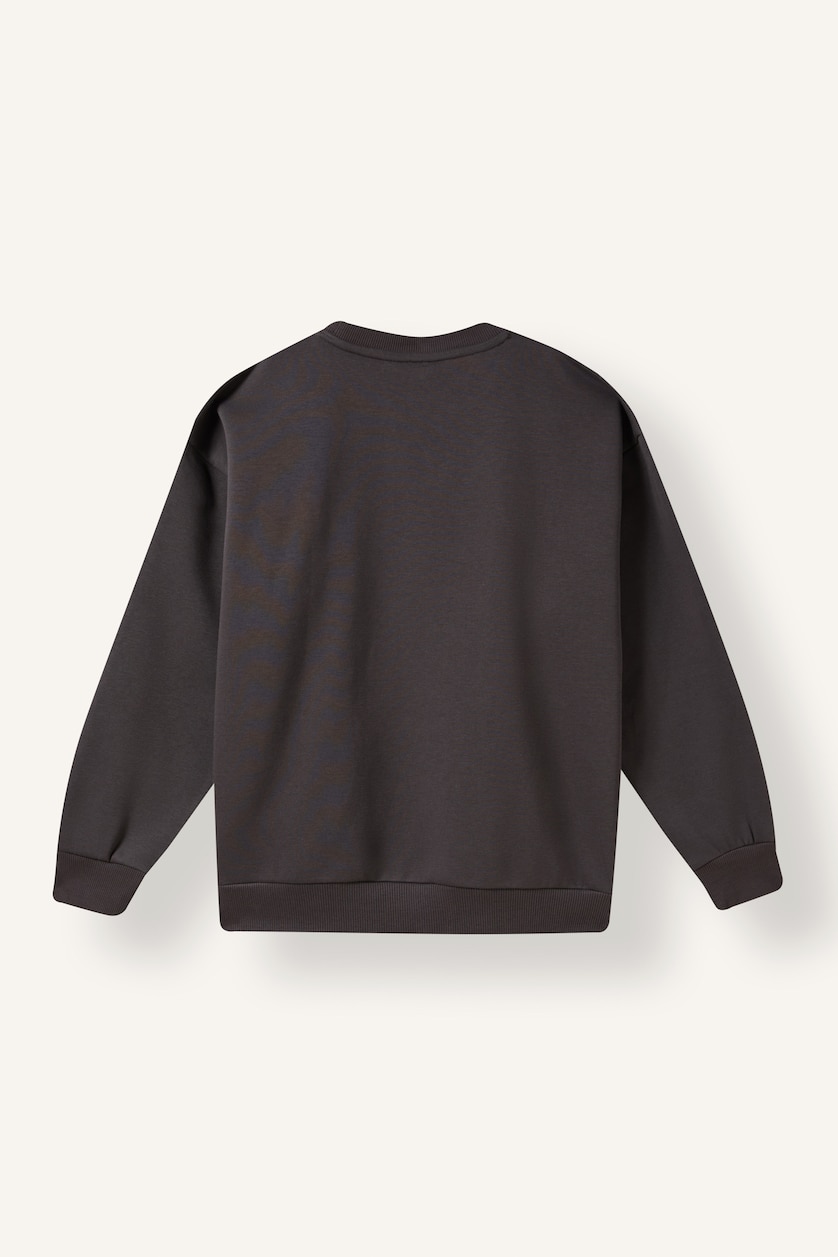 Young Boys - Teen Boys Anthracite Man Printed Crew Neck Sweatshirt