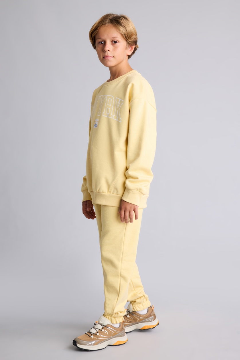 Boys & Teens Yellow بنطرون بجامة رياضي مطبوع قصة عادية