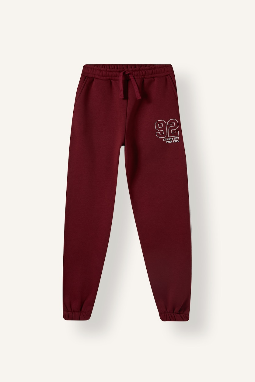 Young Boys - Teen Boys Bordeaux Man jogger Printed Elastic Band Trousers