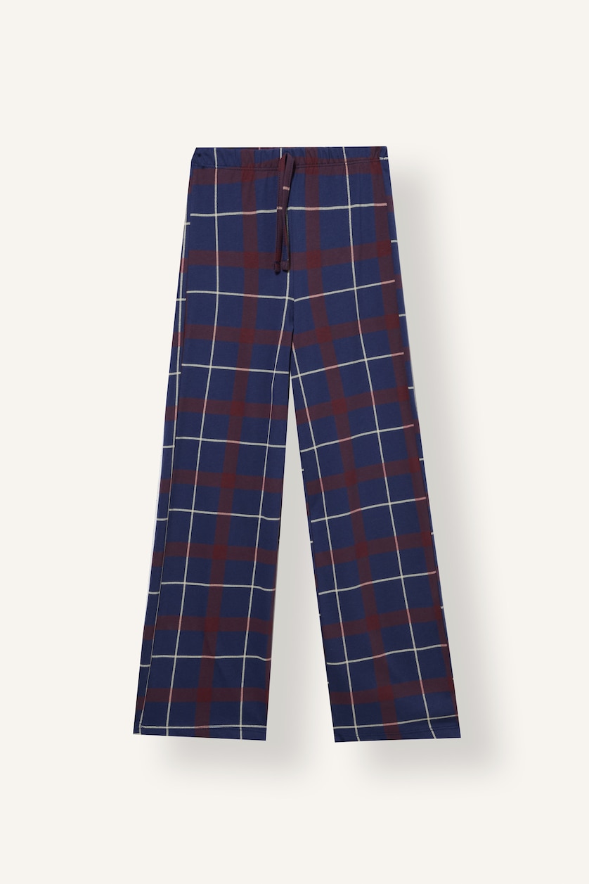 Young Girls - Teen Girls Light Grey Melange 2 piece Regular Fit Plaid Knitted Pyjamas