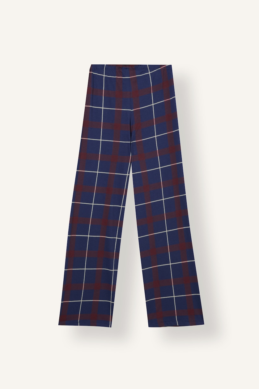 Young Girls - Teen Girls Light Grey Melange 2 piece Regular Fit Plaid Knitted Pyjamas