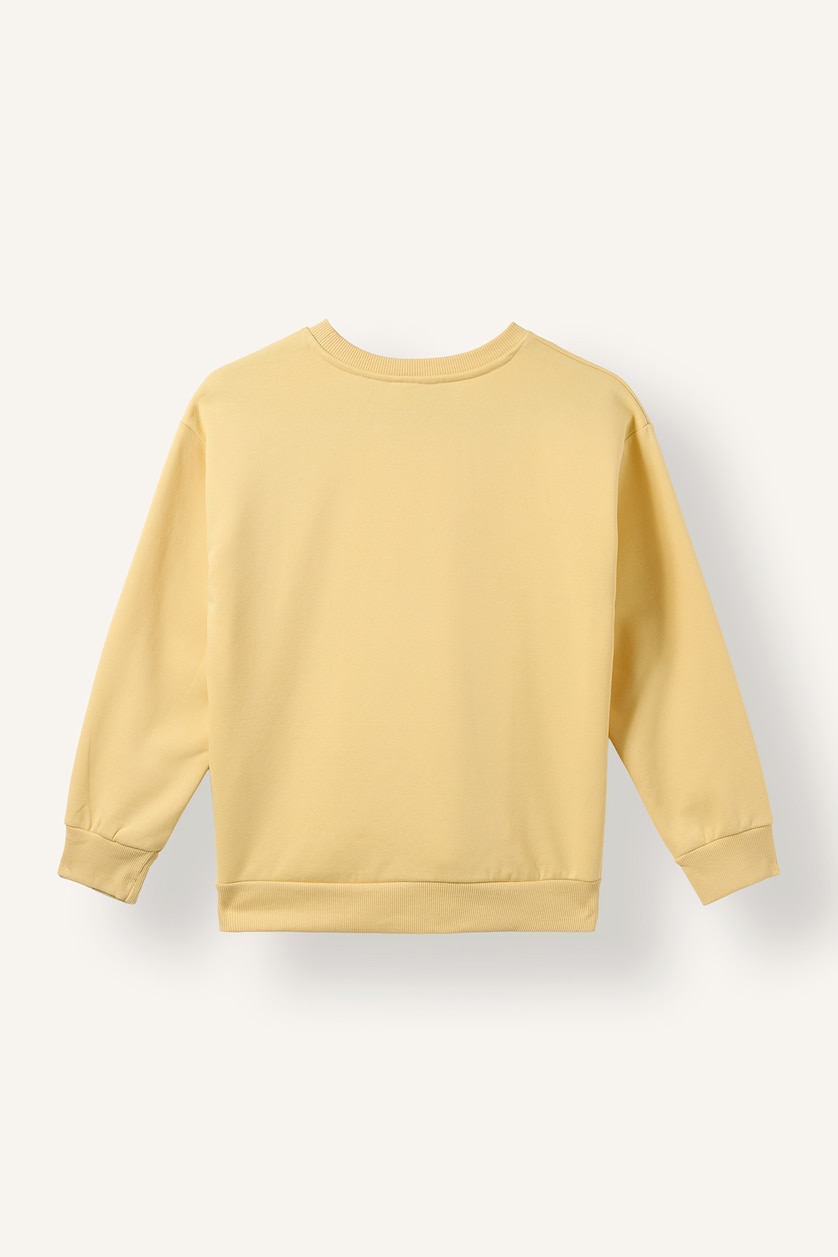 Erkek Çocuk - Genç Erkek Sarı Overshirt Fit Baskılı Sweatshirt Erkek Çocuk