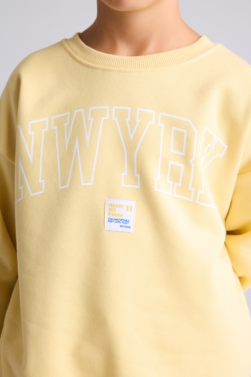 BOYS & TEENS Yellow سويت شيرت اولادي ببطانة ناعمة
