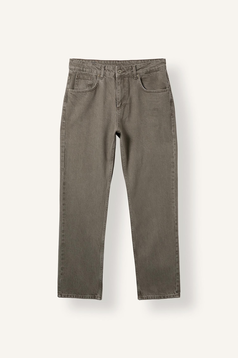 Erkek Meşe Yeşili Straight Fit Jean Pantolon