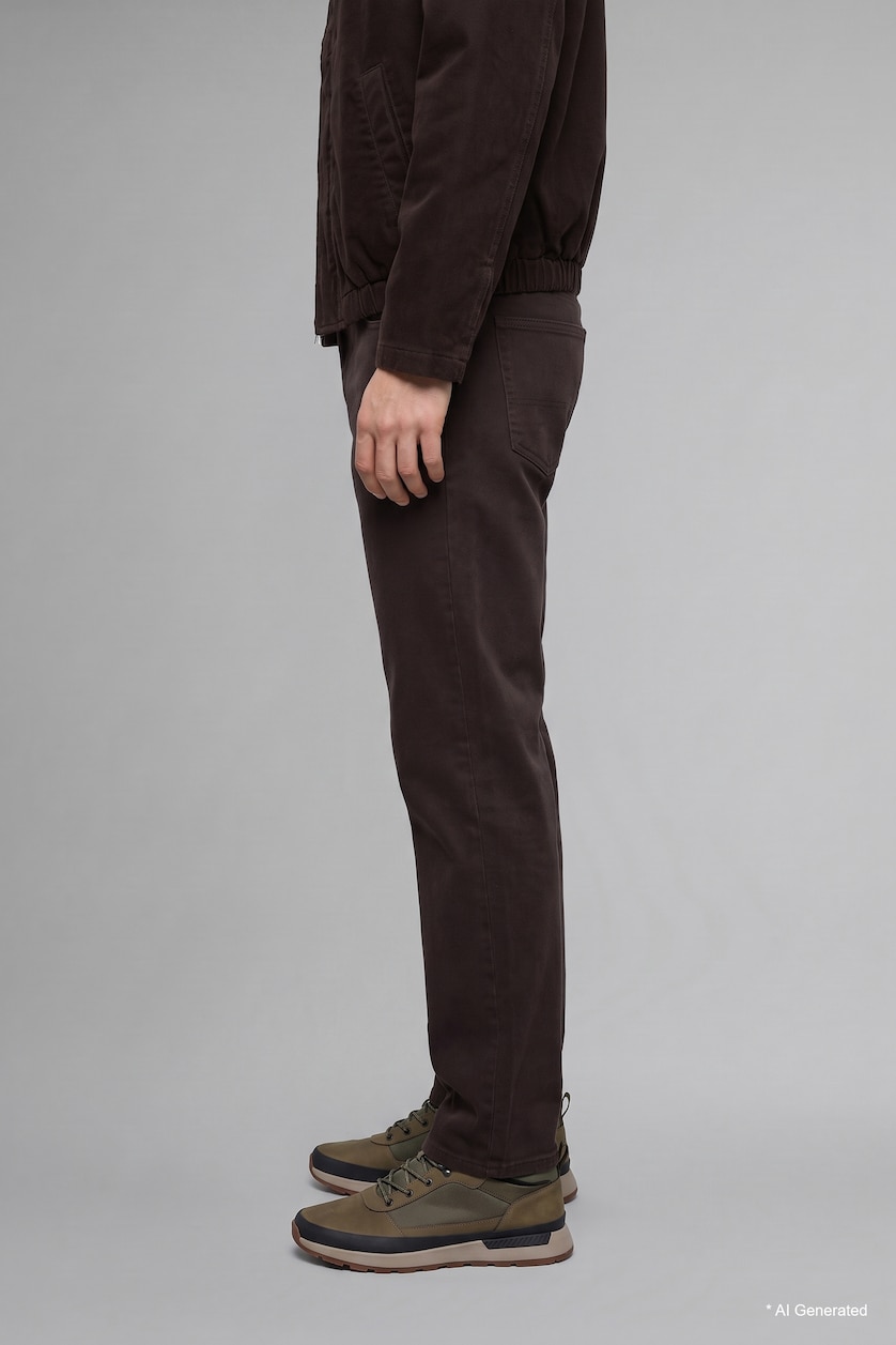 Erkek Kahve Baggy Fıt Jean