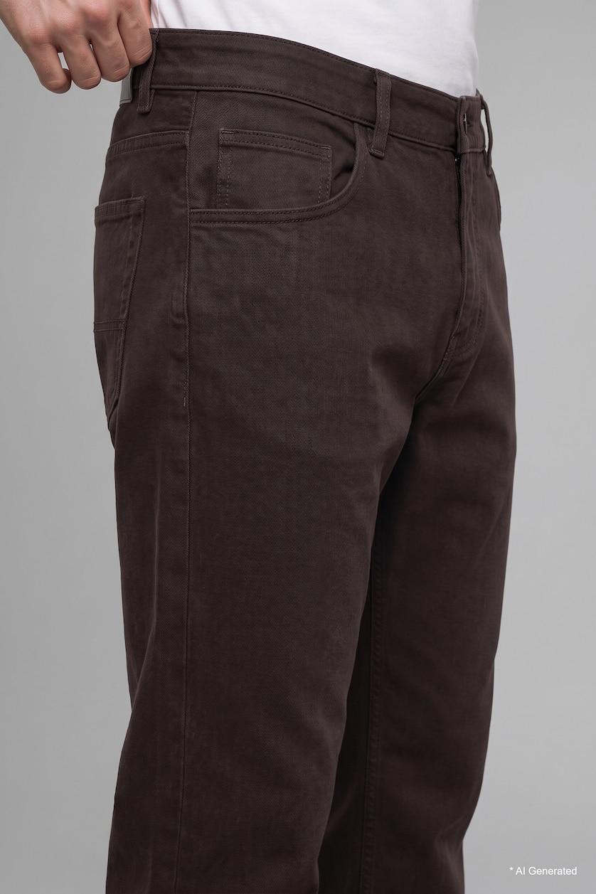 Erkek Kahve Baggy Fıt Jean