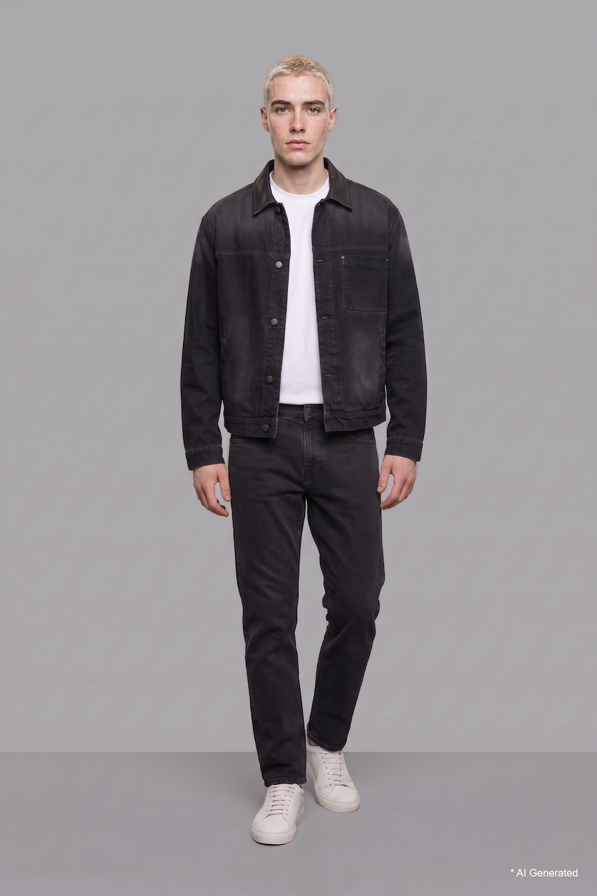 Erkek Antrasit Straight Fıt Jean