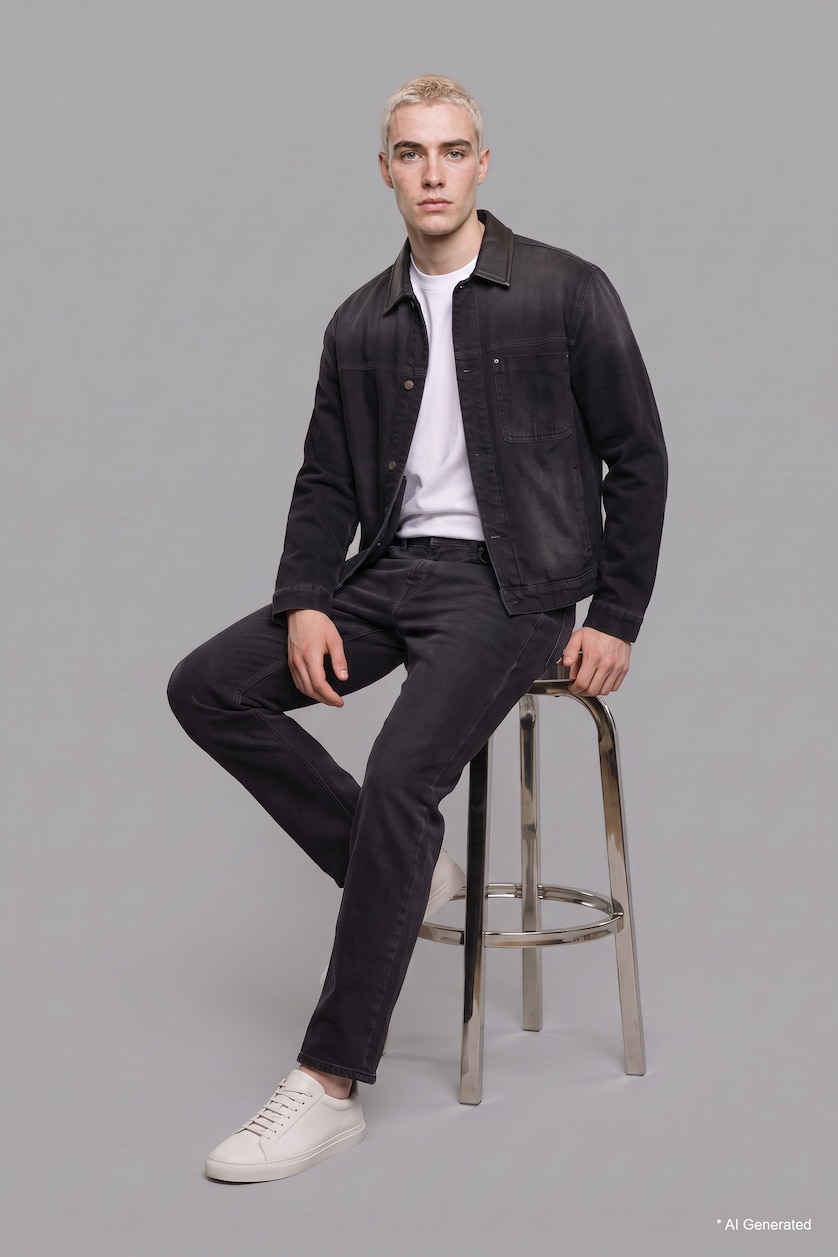 Erkek Antrasit Straight Fıt Jean