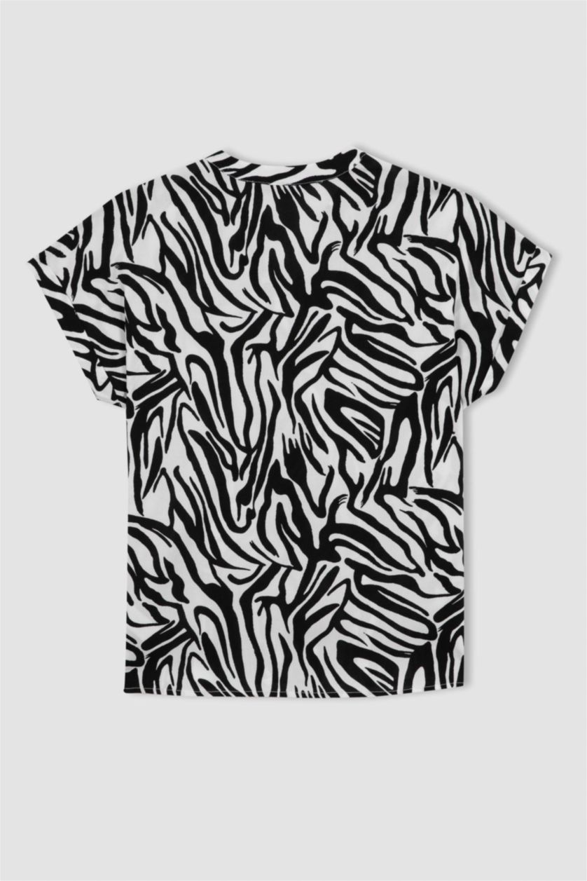 FEMME Écru Regular Fit Short Sleeve Shirt