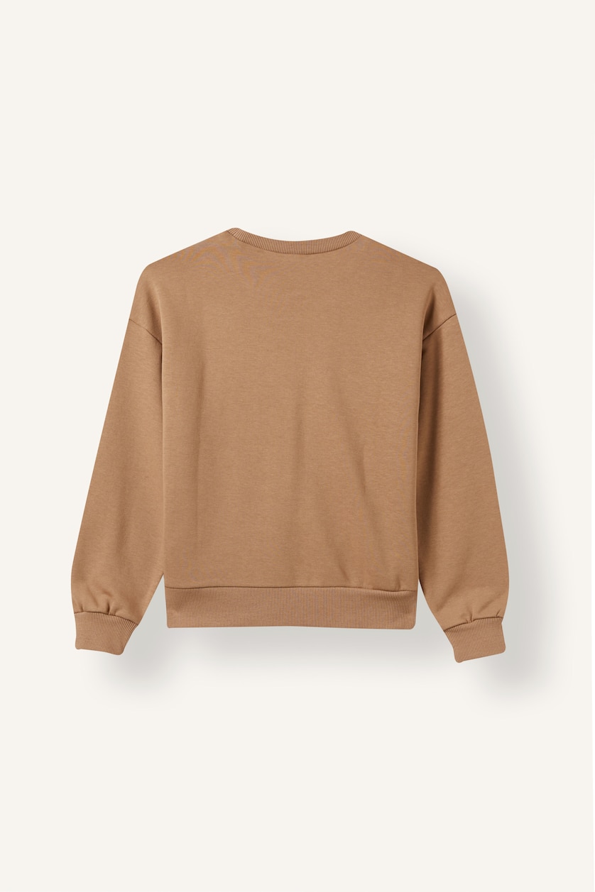 Kız Çocuk - Genç Kız Vizon Relax Fıt Baskılı Sweatshirt Kız Çocuk