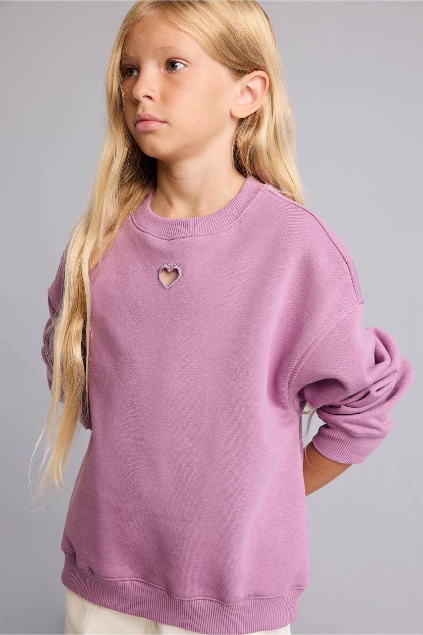 Young Girls - Teen Girls Lilac Relax Fit Crew Neck Sweatshirt