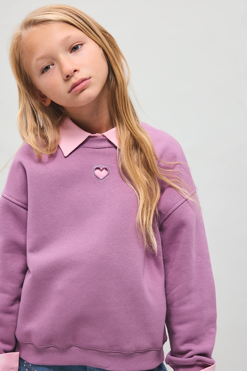 GIRLS & TEENS Lilac Girl Relax Fit Crew Neck Sweatshirt