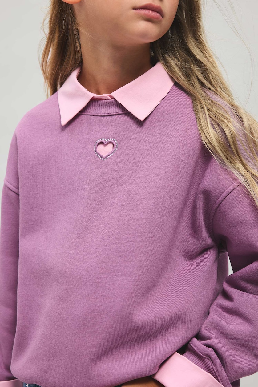 GIRLS & TEENS Lilac Girl Relax Fit Crew Neck Sweatshirt