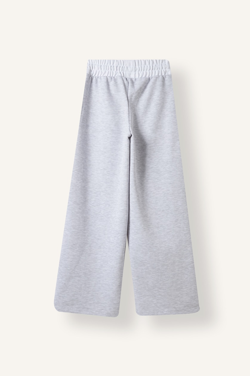 Young Girls - Teen Girls Light Grey Melange Wide Leg Trousers