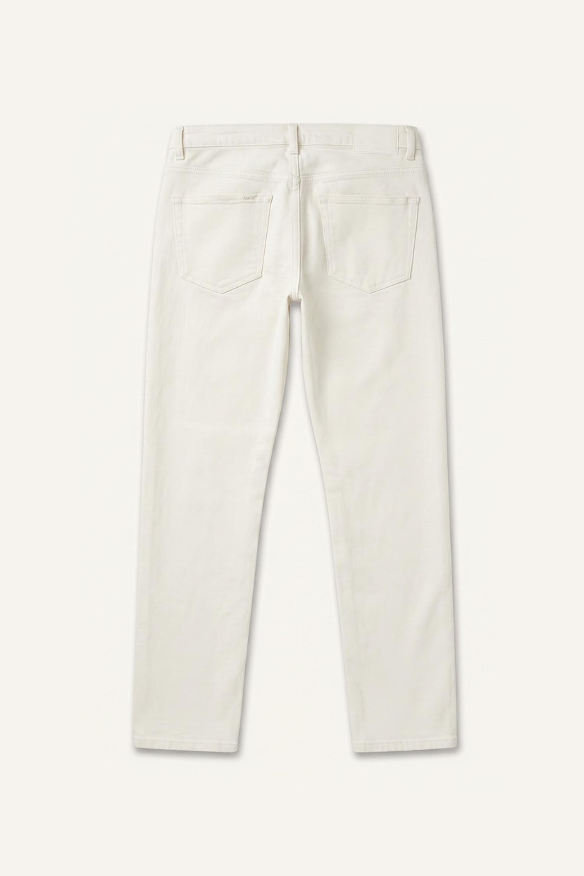 Erkek Beyaz Regular Fit Boru Paça Pantolon