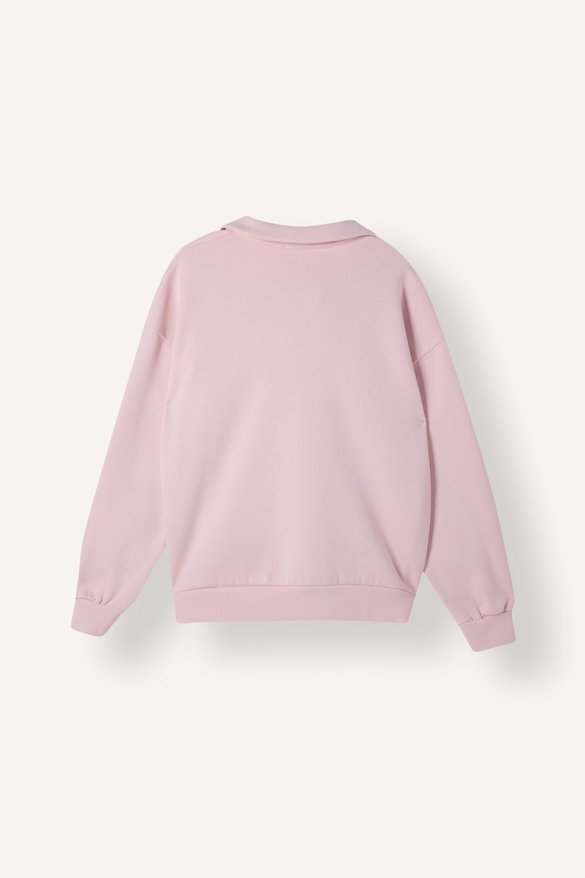 Women Light Pink Regular Fit Thick Sweatshirt Fabric Sweatshirt