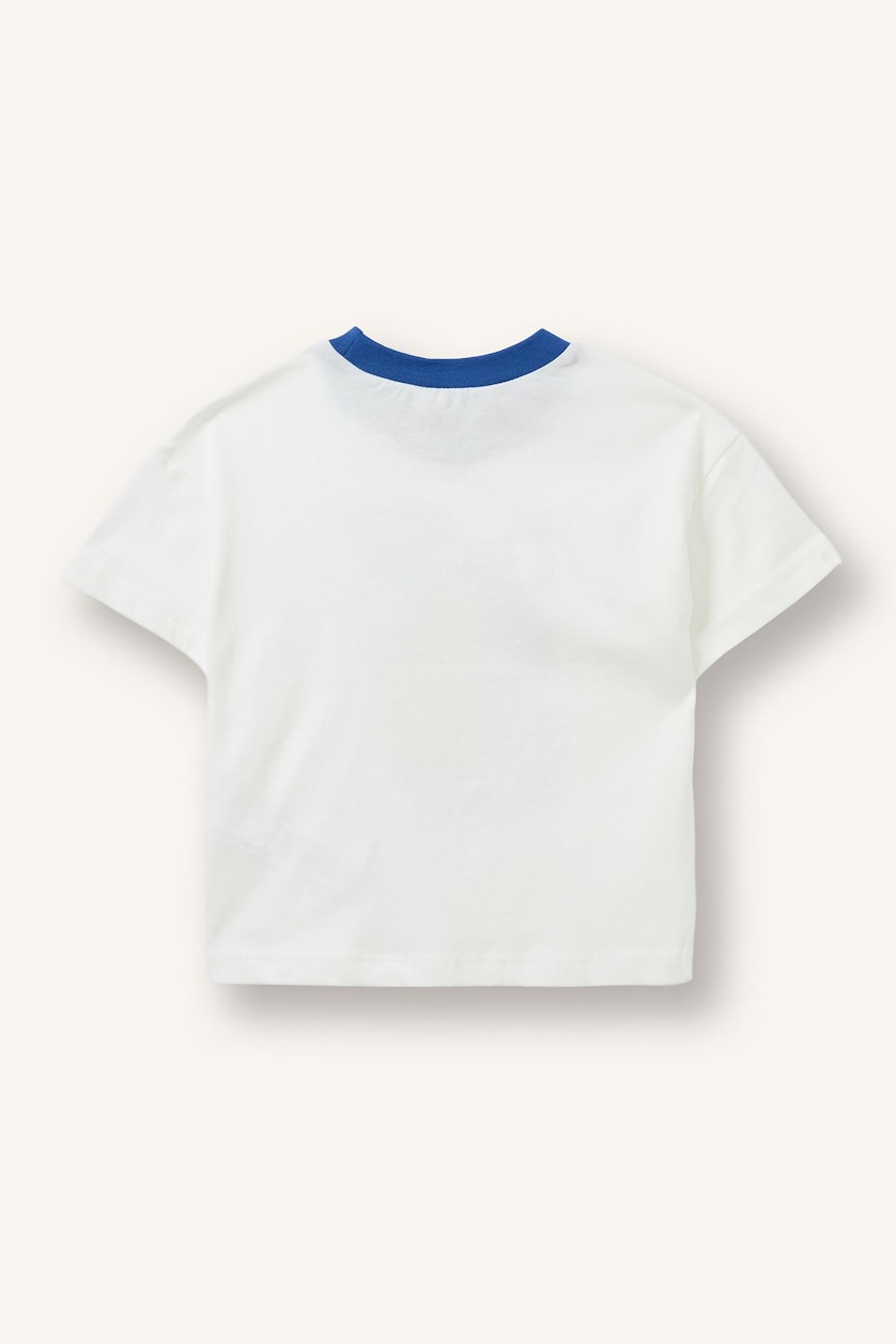 Baby Boys Ecru Regular Fit Slogan Short Sleeve T-Shirt