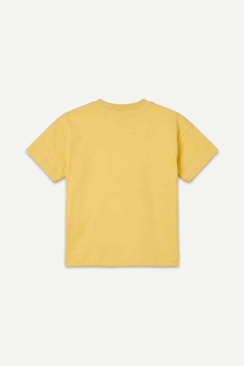 Baby Boys Yellow Oversize Fit Printed Short Sleeve T-Shirt