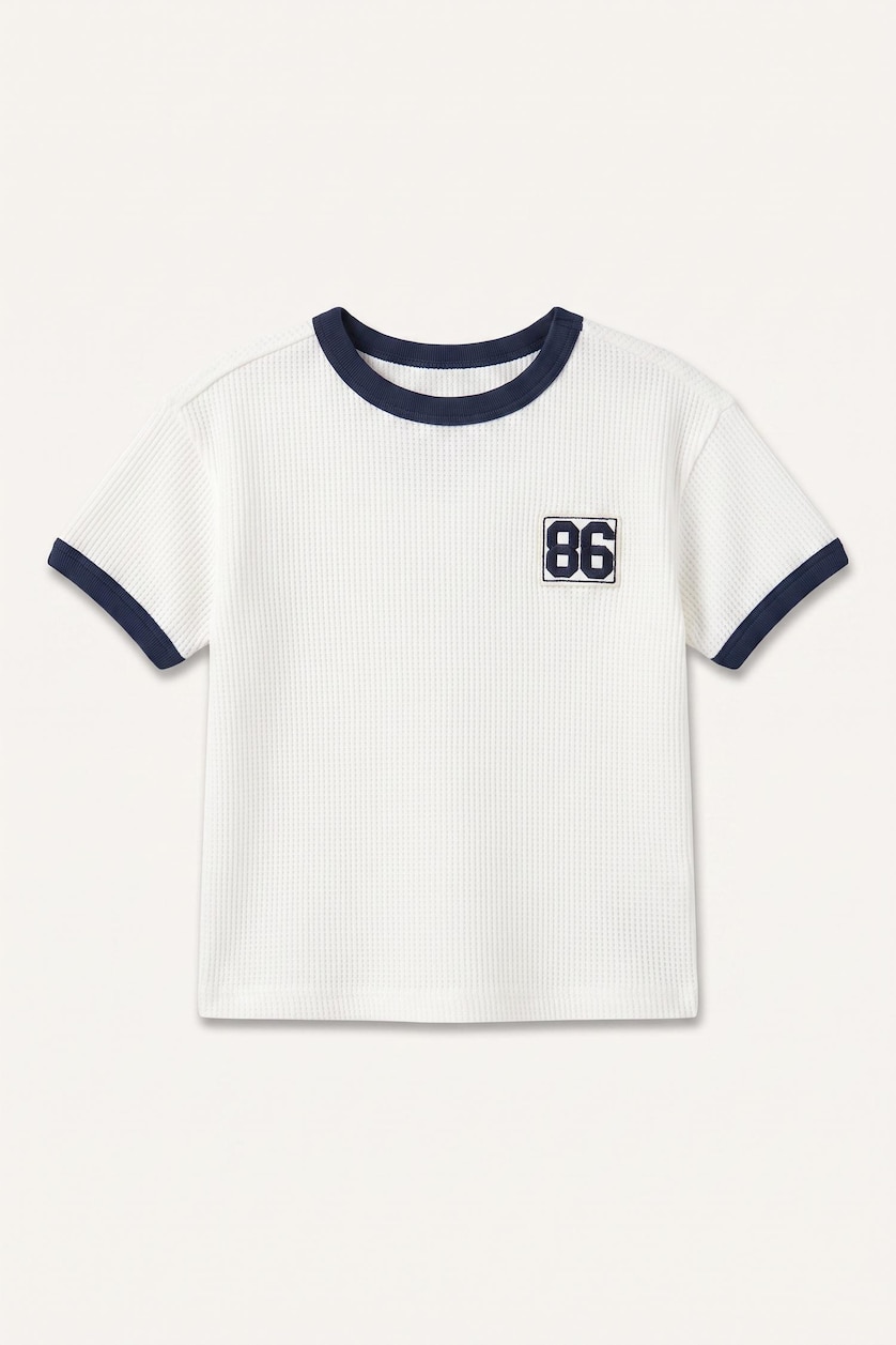 Baby Boys Ecru Oversize Fit Printed Short Sleeve T-Shirt