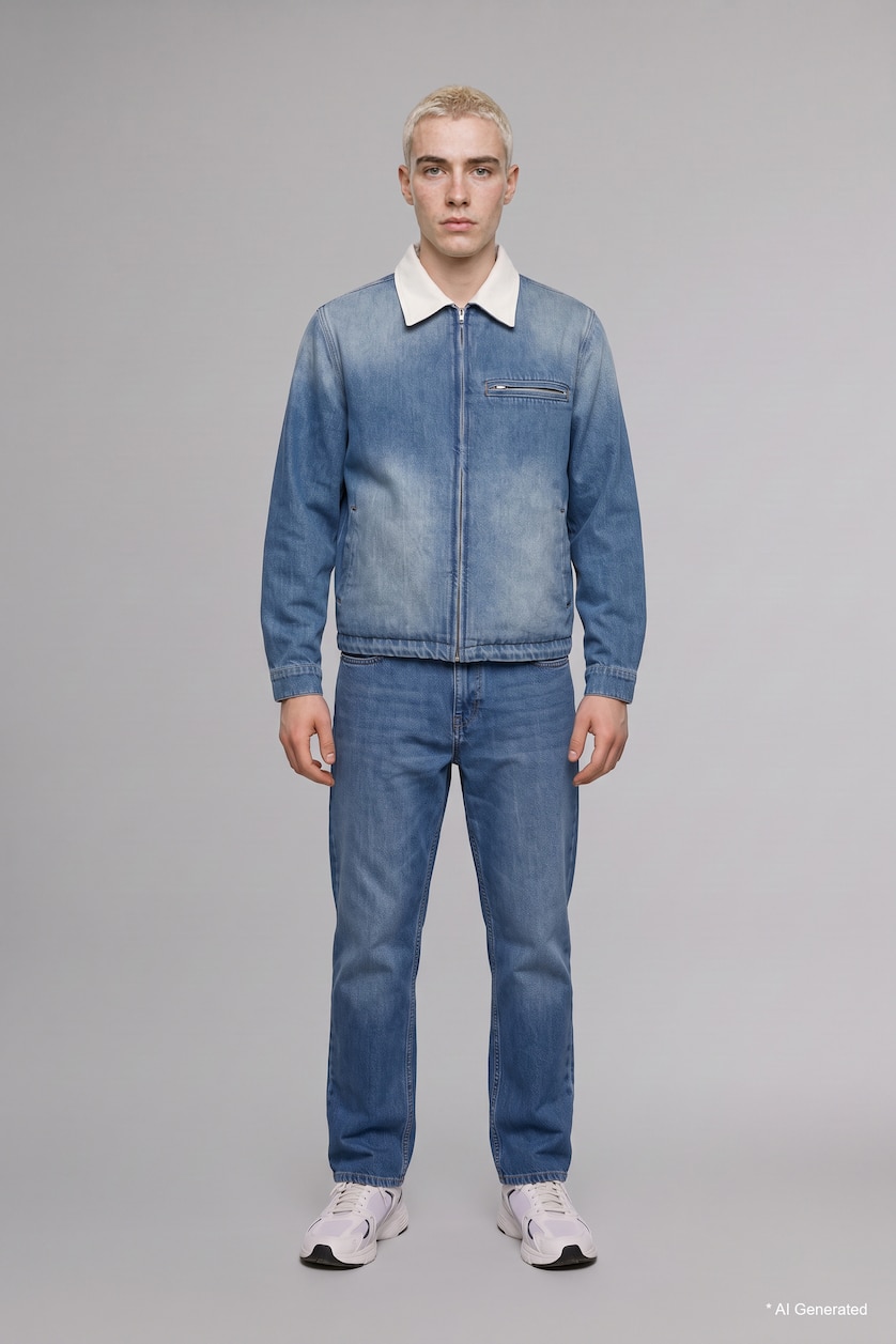 Men Blue Straight Fit Trousers