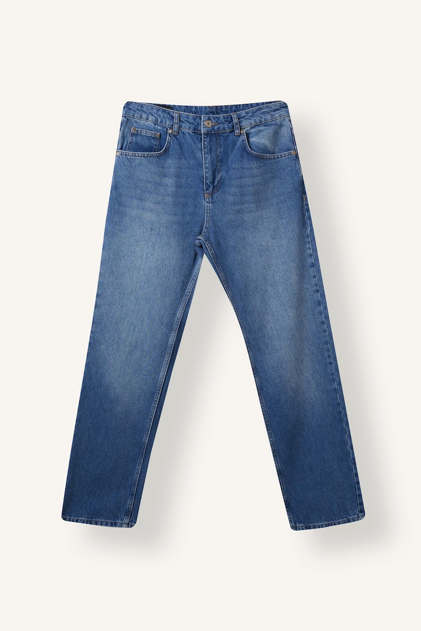 Men Blue Straight Fit Trousers