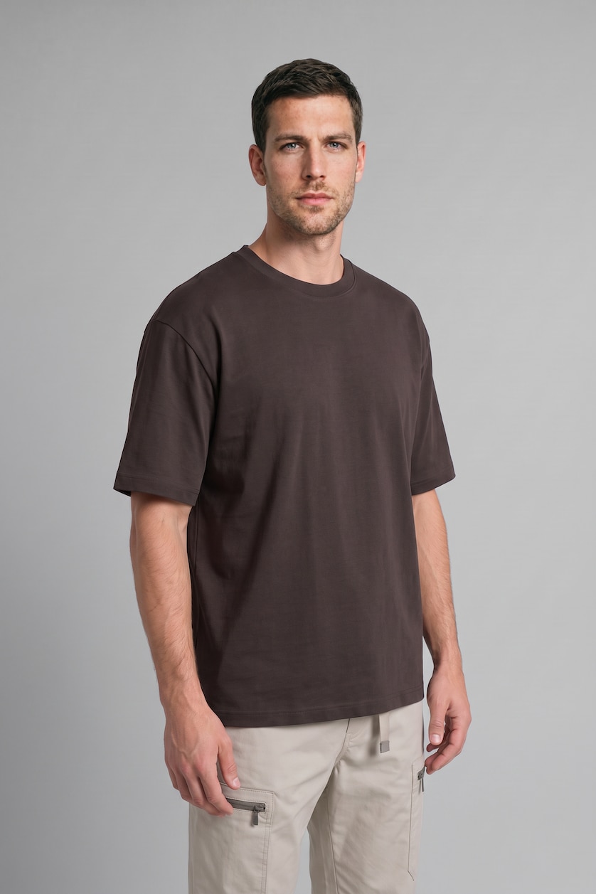 Men Brown Short Sleeve T-Shirt