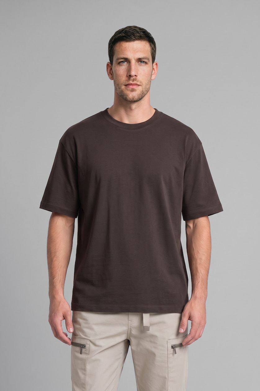 Men Brown Short Sleeve T-Shirt