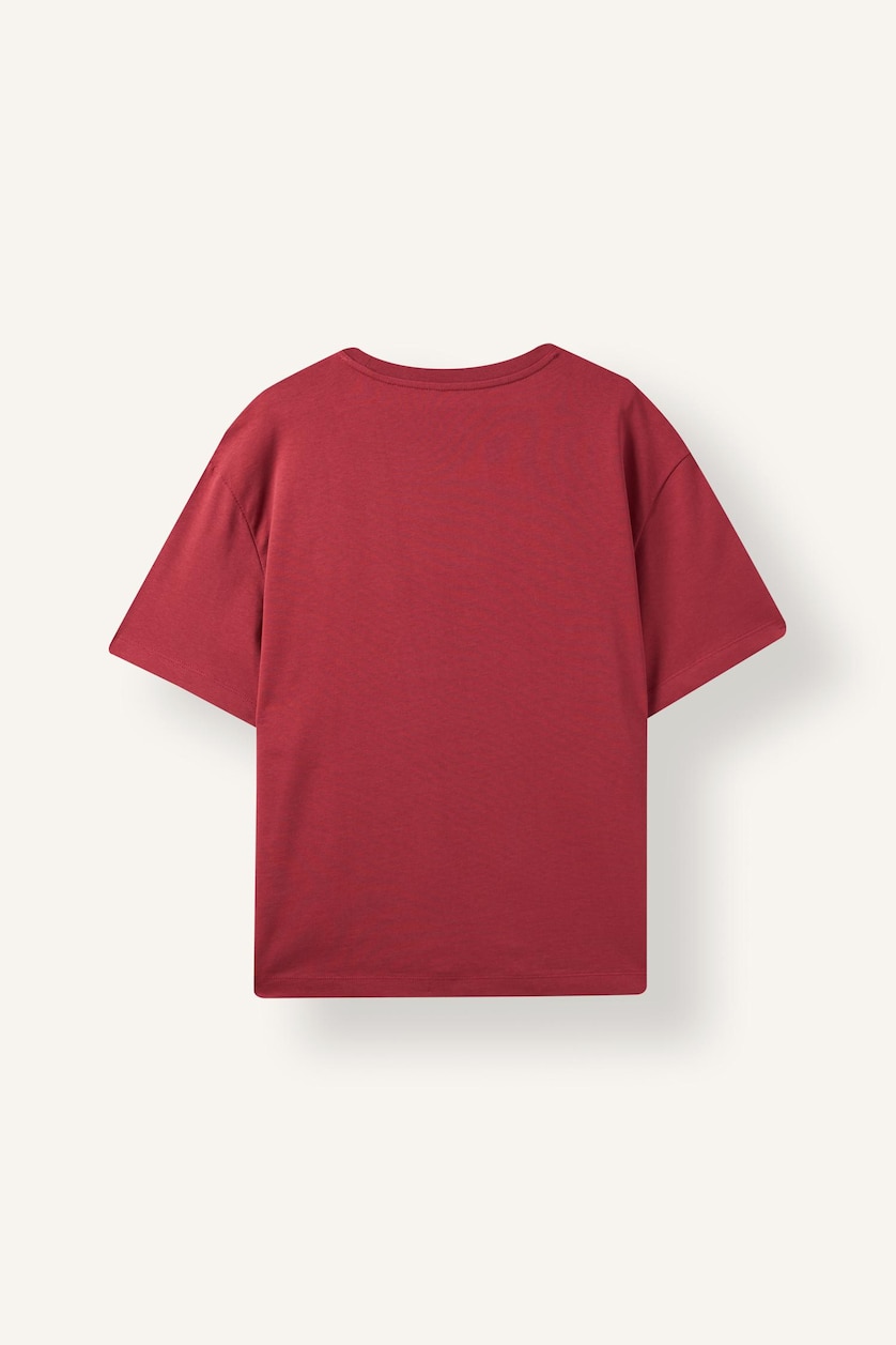 Erkek Bordo %100 Pamuk Regular Fit Bisiklet Yaka Baskılı Tişört