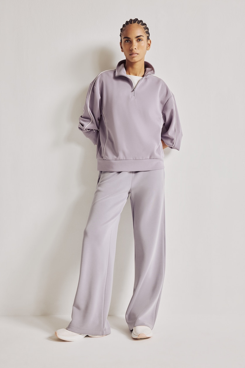 Kadın Açık Mor Geniş Paça Relaxed Fit Modal Eşofman Altı