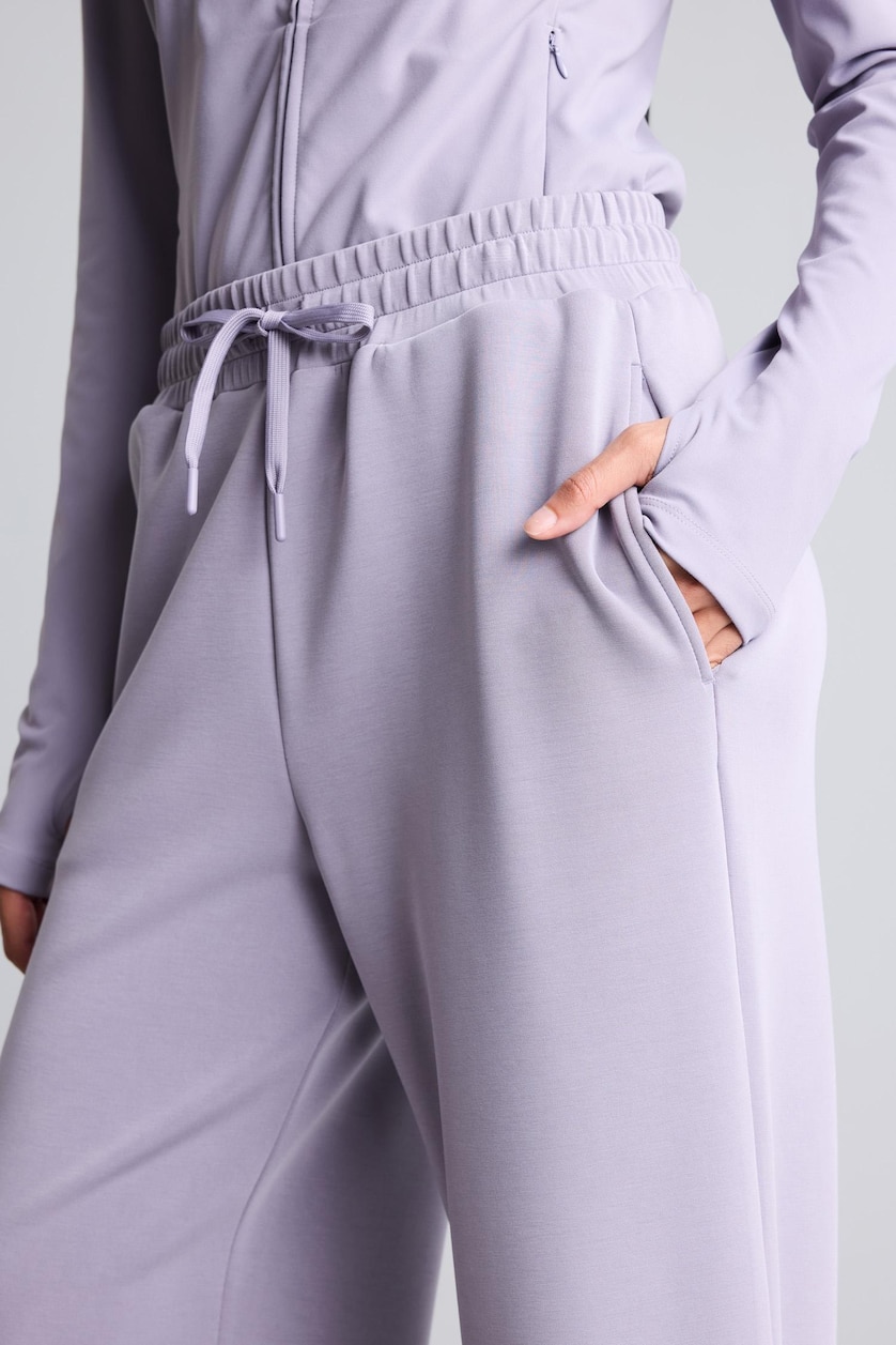 Kadın Açık Mor Geniş Paça Relaxed Fit Modal Eşofman Altı