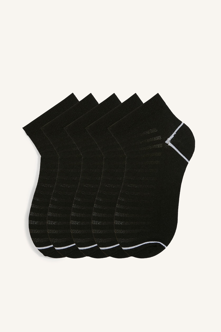Men Black 5 Piece Short Socks