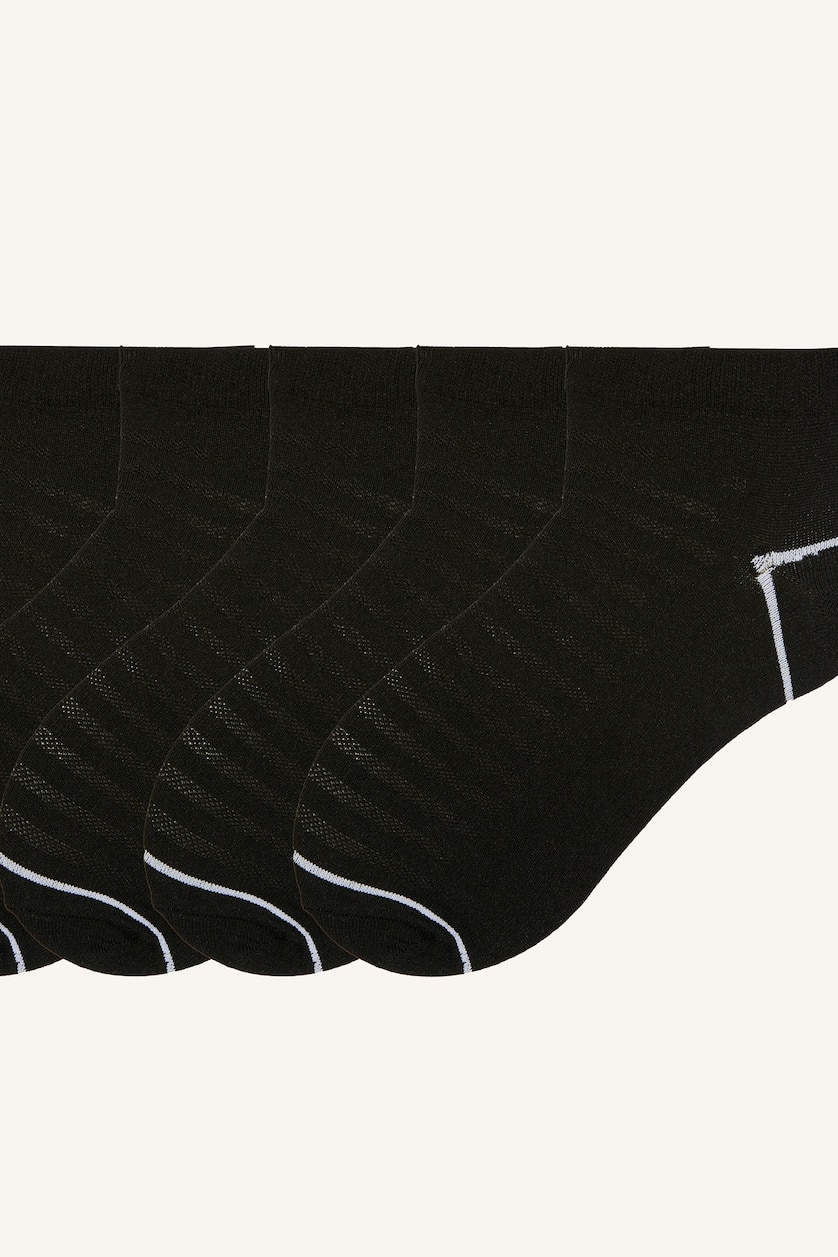 Men Black 5 Piece Short Socks