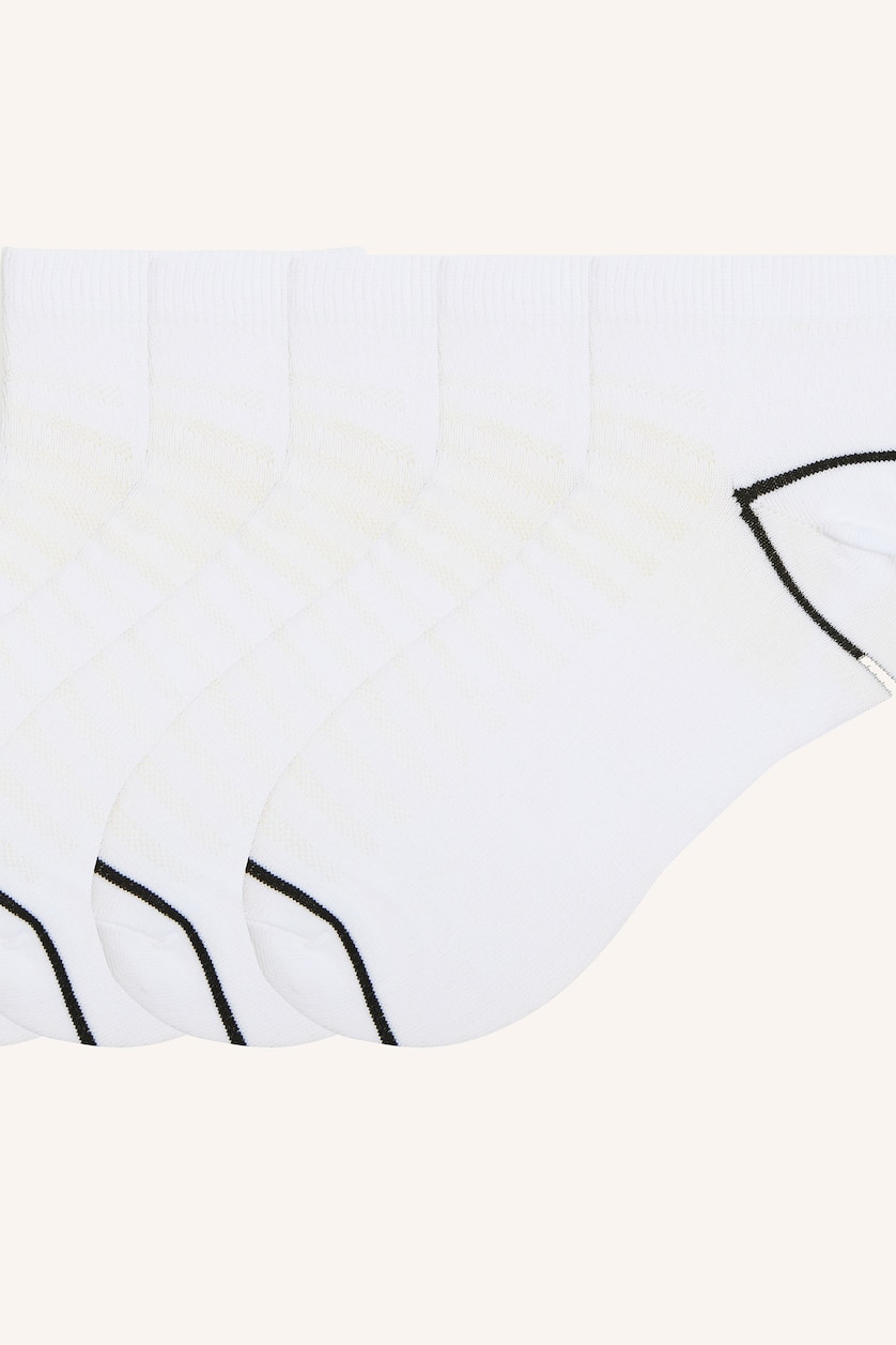 Men White 5 Piece Short Socks