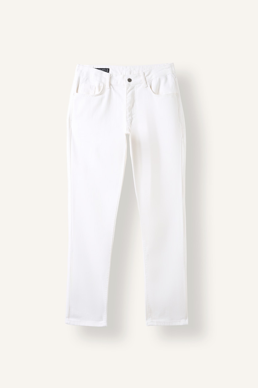 Men White Pedro Slim Fit Trousers