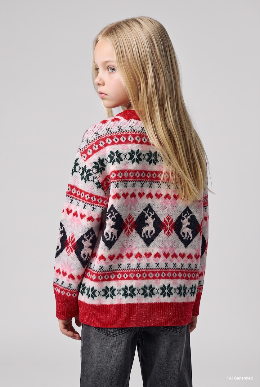Baby Girl Ecru Baby Girl Regular Fit Crew Neck Pullover
