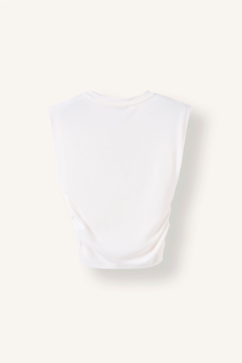 Kadın Ekru Slim Fit Ribana Atlet