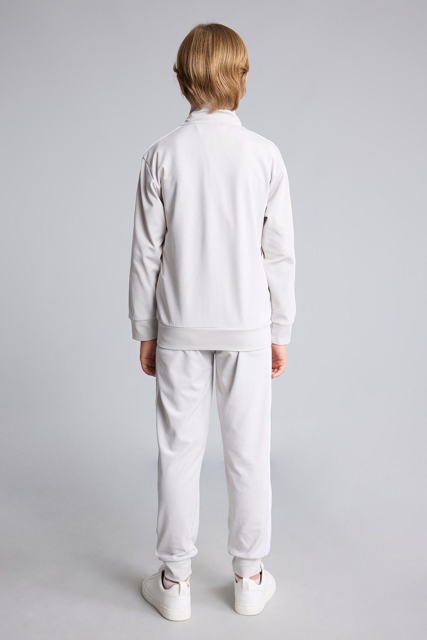 أولاد رمادي فاتح Boy 2-Piece Zip-Up High Neck Sweatshirt Cardigan and Elastic Waist Jogger Sweatpants Set