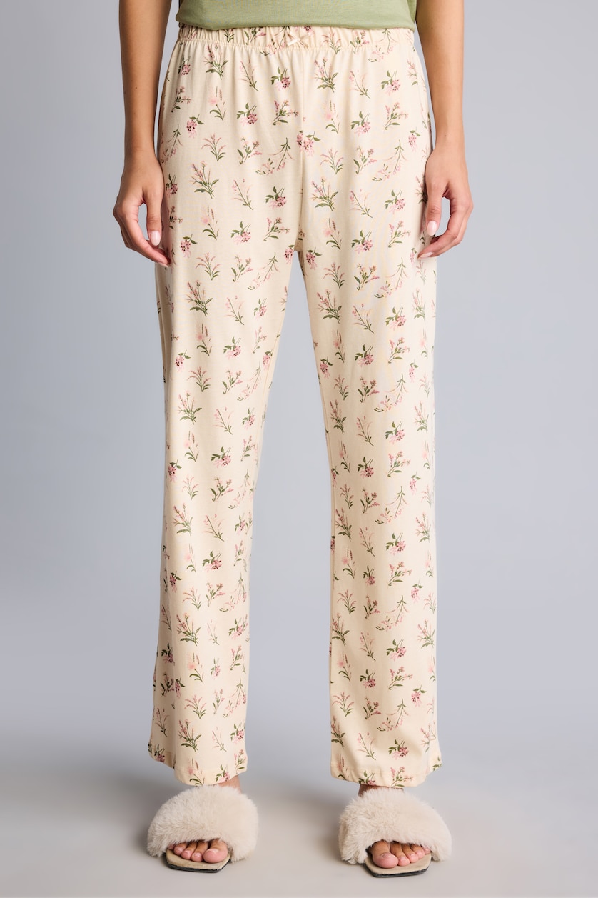 Kadın Haki %100 Pamuk Kısa Kollu 2'li Pijama Takım
